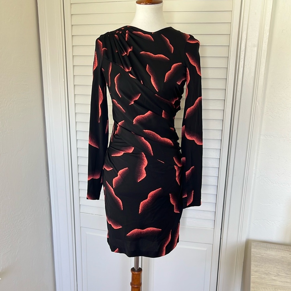 DVF long sleeved silk dress